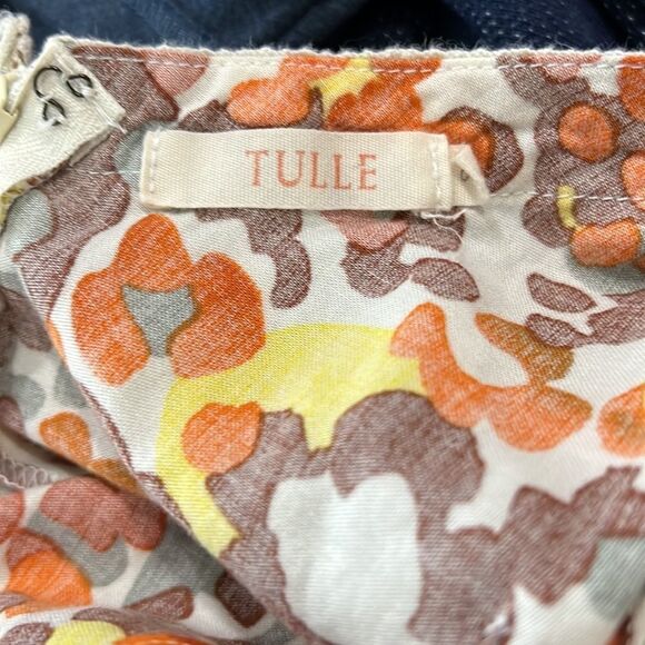 Anthropologie Tulle Multi Colored Floral Print Mini Dress - Picture 6 of 8